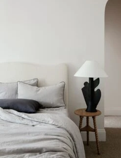 European Flax Piped Linen Sheet Set By Cultiver -Furniture Decoration Shop CULTIVER Pillowcase Piped Smoke Gray Slate