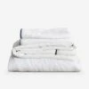 European Flax Piped Linen Sheet Set By Cultiver -Furniture Decoration Shop CULTIVER Piped White Navy Sheet Set ae607902 19fc 424b 9d78 9aa9299dadcc
