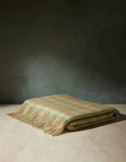 Lambswool Throw By Tartan Blanket Co -Furniture Decoration Shop LambswoolThrow PistachioGinghamb Product 1