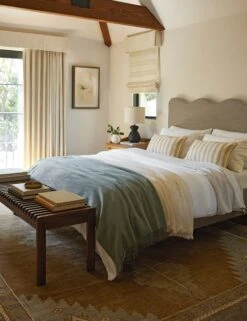 Lambswool Throw By Tartan Blanket Co -Furniture Decoration Shop Lulu and Georgia Bedroom2 Evergreen 0607 NOLIGHT LIFESTYLE Site Crop Lifestyle 2