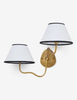 Magdalene Double Sconce -Furniture Decoration Shop MagdaleneDoubleSconceBrass BlackRimShade 12724