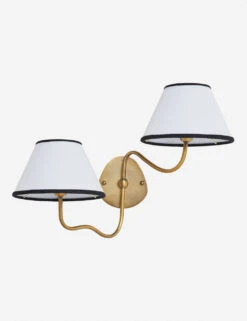 Magdalene Double Sconce -Furniture Decoration Shop MagdaleneDoubleSconceBrass BlackRimShade 12726