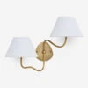 Magdalene Double Sconce -Furniture Decoration Shop MagdaleneDoubleSconceBrass WhiteShade 0017