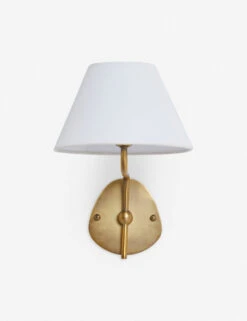 Magdalene Single Sconce -Furniture Decoration Shop MagdaleneSconceBrass WhiteShade 0025