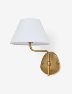Magdalene Single Sconce -Furniture Decoration Shop MagdaleneSconceBrass WhiteShade 0026