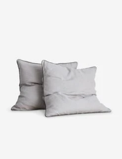 European Flax Piped Linen Euro Pillowcases (set Of 2) By Cultiver -Furniture Decoration Shop Smoke Grey Euro SITECROP