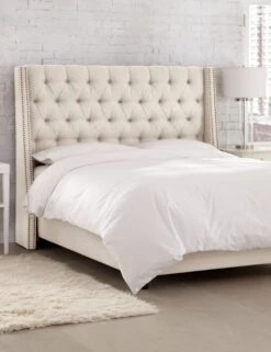 Admina Bed -Furniture Decoration Shop admina linen tufted bed talc 3 1