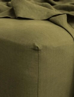 European Flax Linen Fitted Sheet By Cultiver 30 European Flax Linen Fitted Sheet By Cultiver -Furniture Decoration Shop cultiver linen bedding olive fitted sheet 1 V2