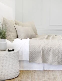Hampton Quilted Coverlet By Pom Pom At Home -Furniture Decoration Shop hampton flax side 1