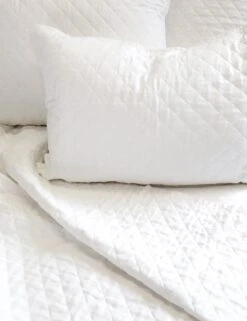 Hampton Quilted Pillow By Pom Pom At Home -Furniture Decoration Shop hampton white detail 1
