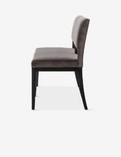 Pollie Dining Bench -Furniture Decoration Shop pollie dining bench washed grey velvet 2 1